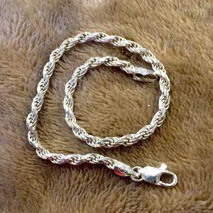 Vintage Sterling Silver Braided Rope Bracelet